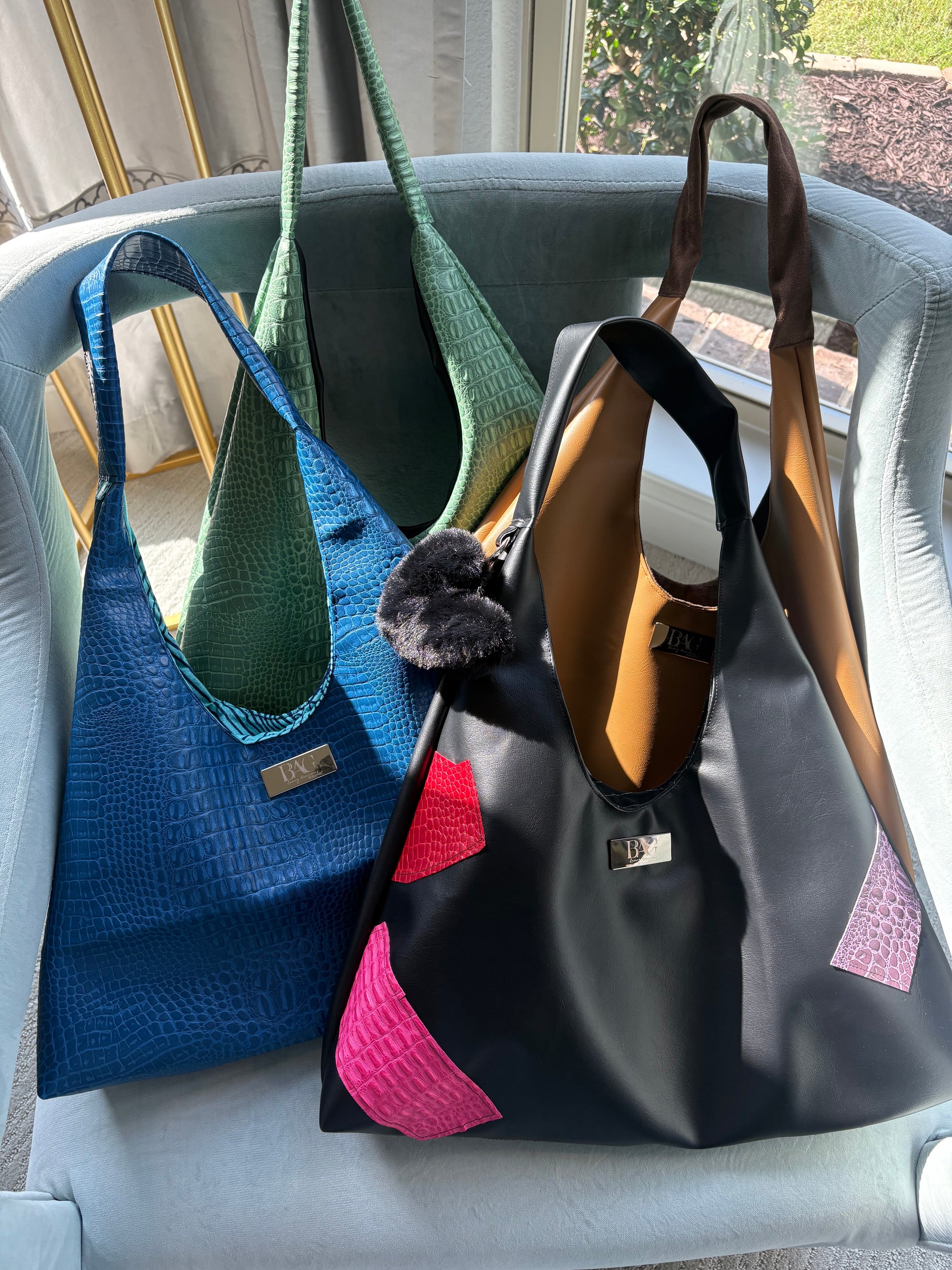 Black Patchwork Hobo