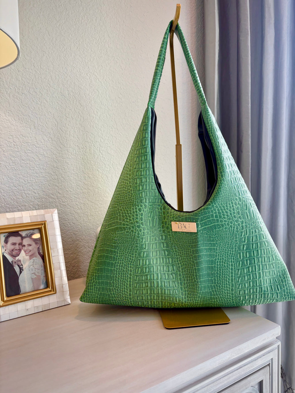 Light Green Croc Hobo
