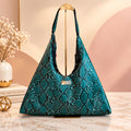 Mia Hobo Bag in Green Embossed Snake