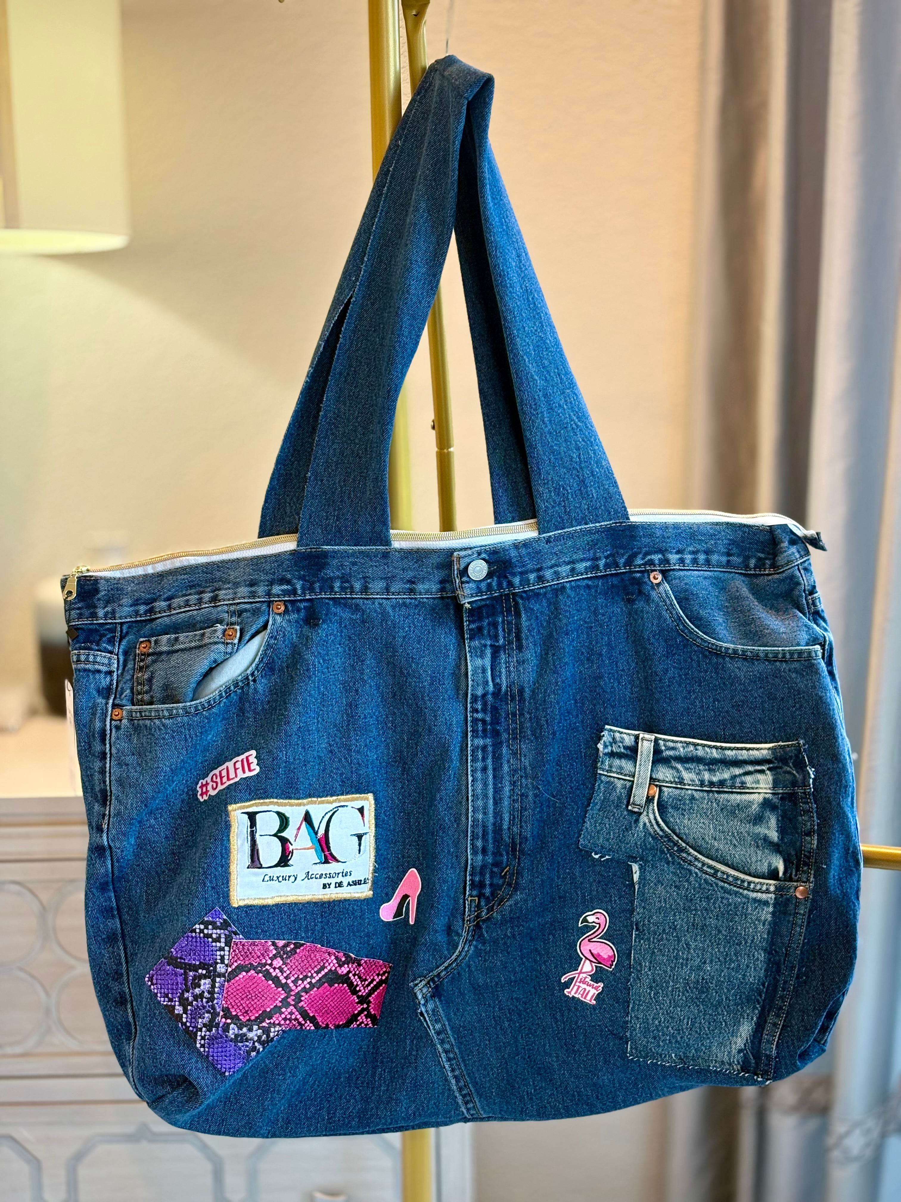 X-Large Denim Tote Bag