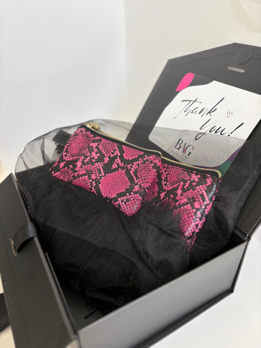 Pink Snake Print Wristlet Duo