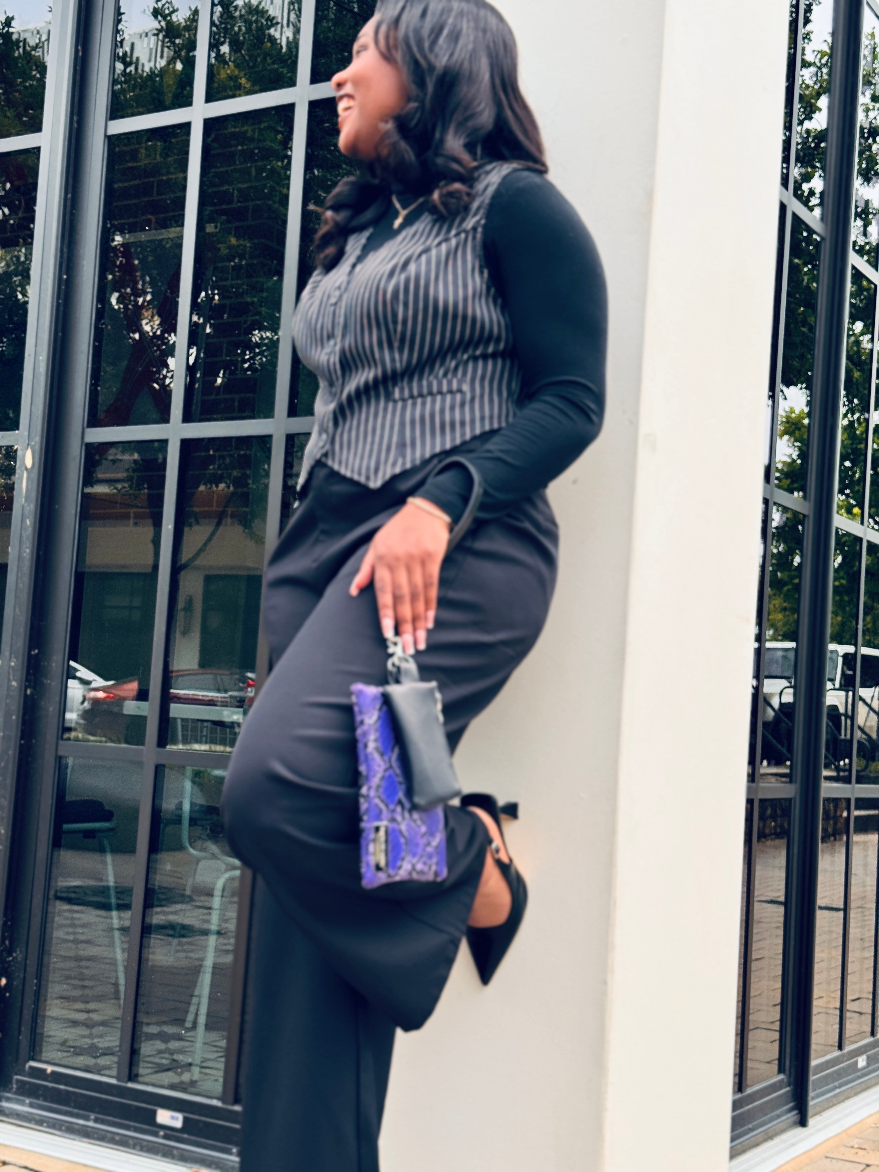 Purple Snake Print Wristlet Duo