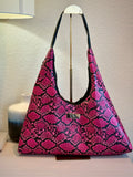 Mia Hobo Bag Pink in Embossed Snake