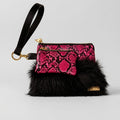 Pink Snake Print Wristlet Duo