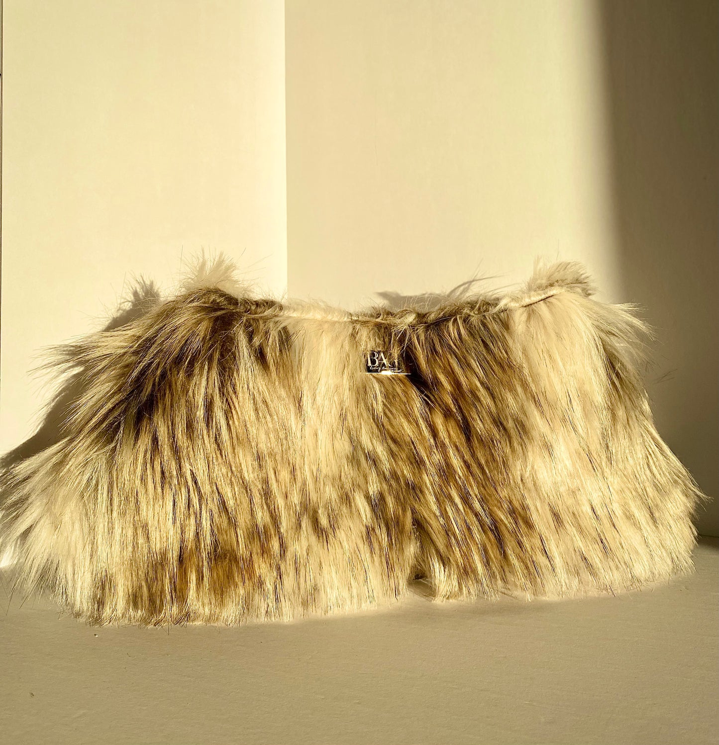 Brown & Beige Faux Fur Convertible Purse