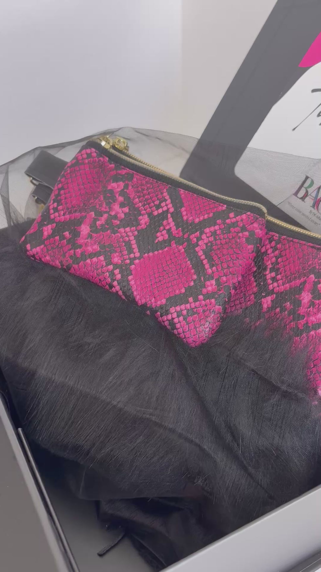 Pink Snake Print Wristlet Duo